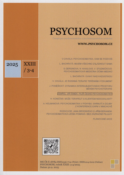 Psychosom : časopis pro psychosomatickou a psychoterapeutickou medicínu