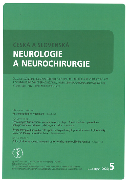 Česká a slovenská neurologie a neurochirurgie : časopis českých a slovenských neurologů a neorochirurgů