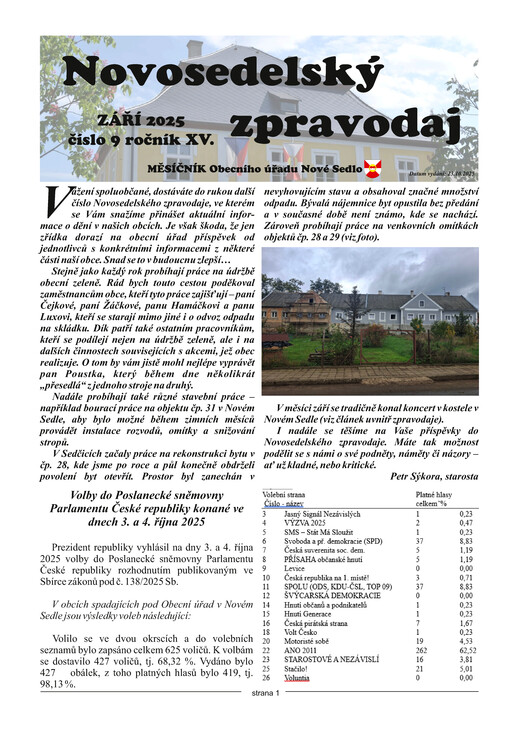 Novosedelský zpravodaj