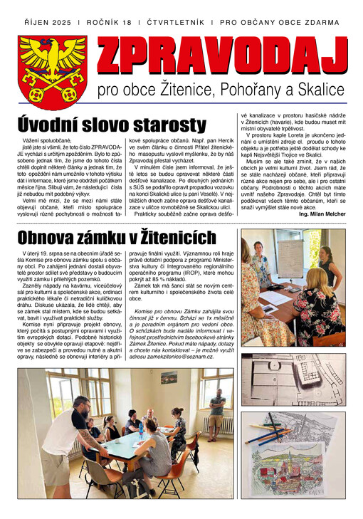 Zpravodaj pro obce Žitenice, Pohořany a Skalice