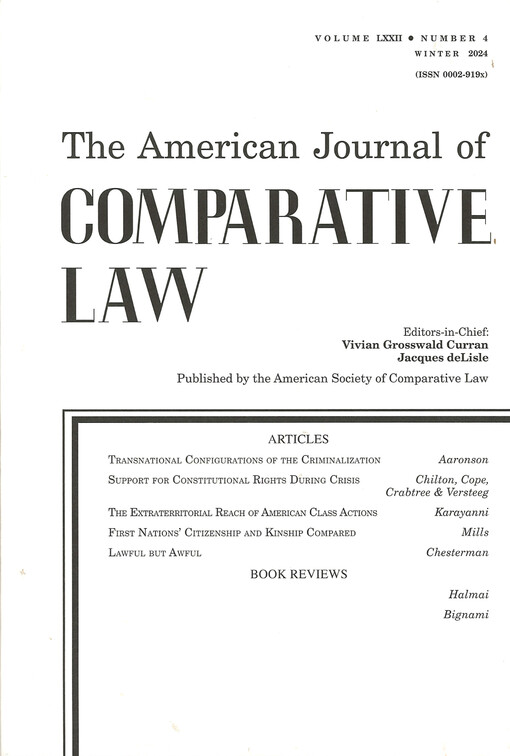 The American journal of comparative law