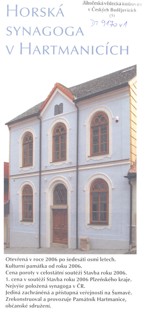 Horská synagoga v Hartmanicích