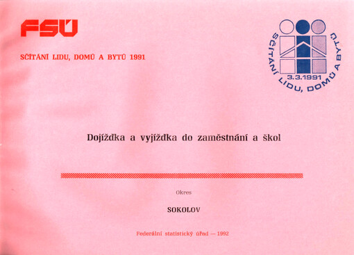 Sčítání lidu, domů a bytů k 3.3.1991 : dojížďka a vyjížďka do zaměstnání a škol. Okres Sokolov