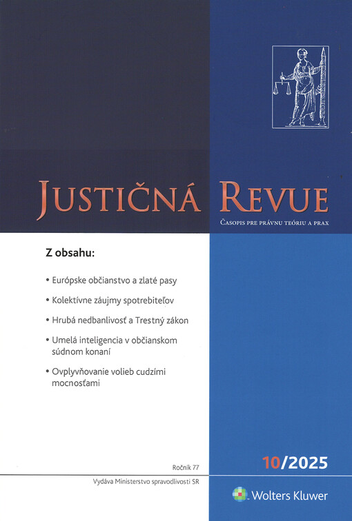 Justičná revue : časopis pre právnu teóriu a prax