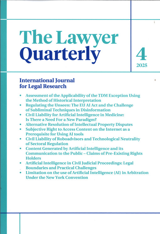 The lawyer quarterly : international journal for legal research