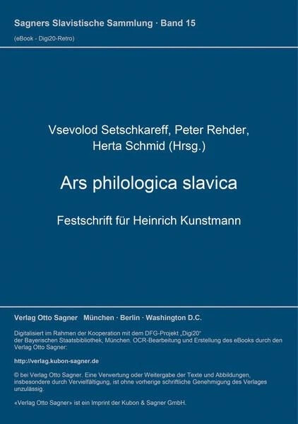 Festschrift für Heinrich Kunstmann