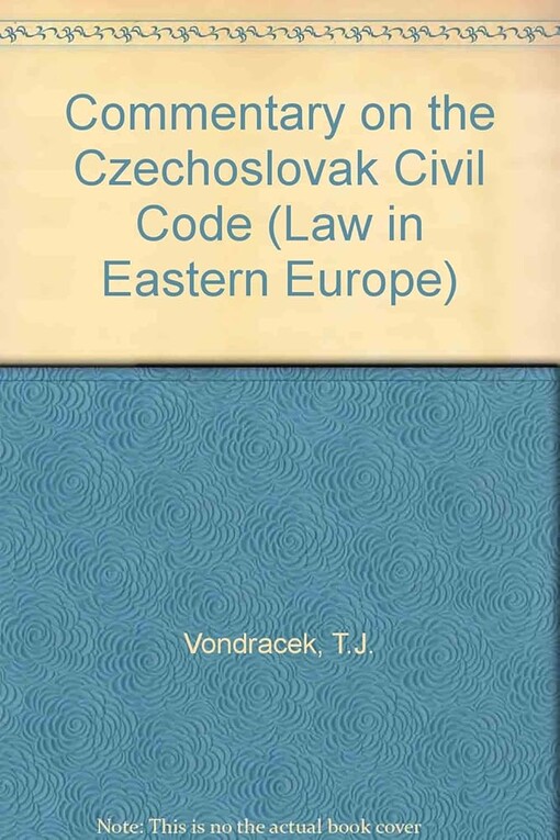 Commentary on the Czechoslovak civil code