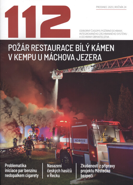 112 : odborný časopis požární ochrany, integrovaného záchranného systému a ochrany obyvatelstva