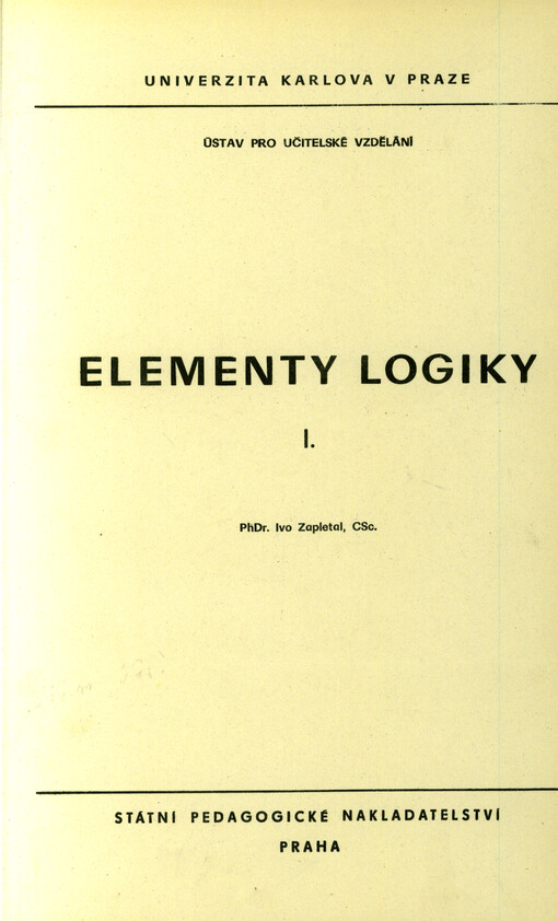 Elementy logiky I.