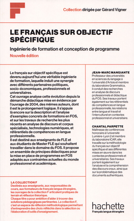 Le français sur objectif spécifique : ingénierie de formation et conception de programme