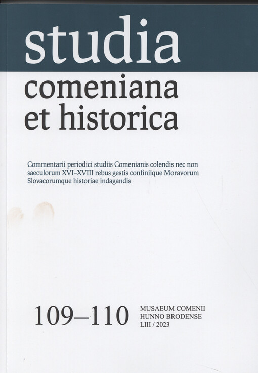 Studia Comeniana et historica : časopis Muzea J.A. Komenského pro komeniologii, historii 16., 17. a 18. století a regionální dějepis moravsko-slovenského pomezí