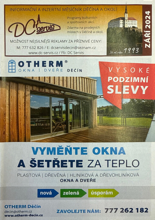 DC-servis : inzertní a informační měsíčník Děčína a okolí : programy kulturních akcí : zdarma do děčínských rodin