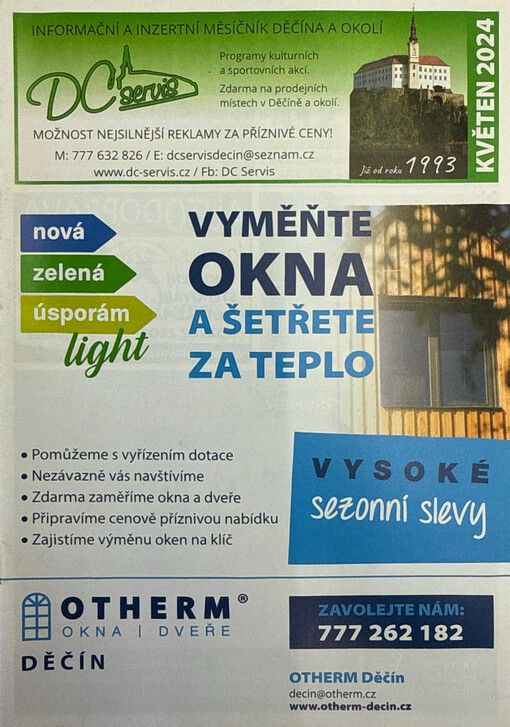 DC-servis : inzertní a informační měsíčník Děčína a okolí : programy kulturních akcí : zdarma do děčínských rodin