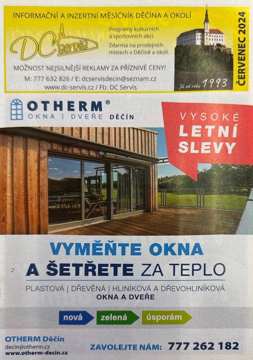 DC-servis : inzertní a informační měsíčník Děčína a okolí : programy kulturních akcí : zdarma do děčínských rodin