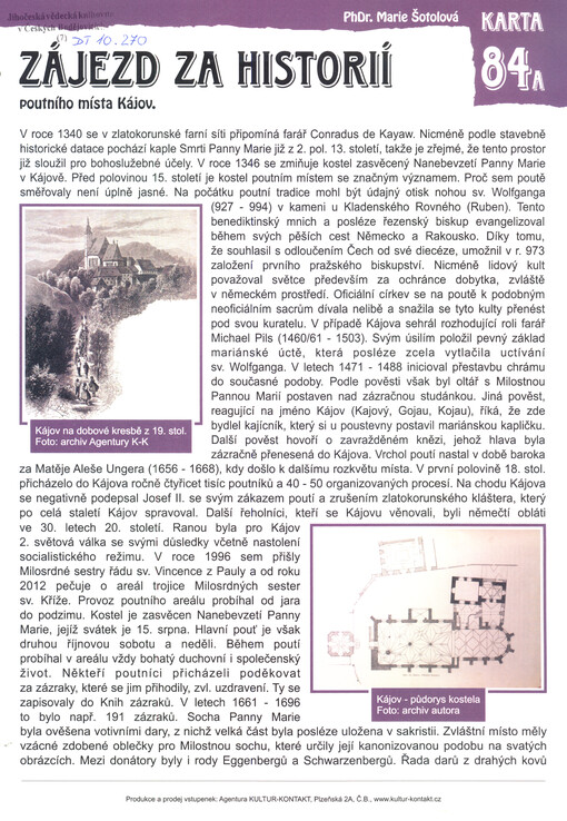 Zájezd za historií poutního místa Kájov