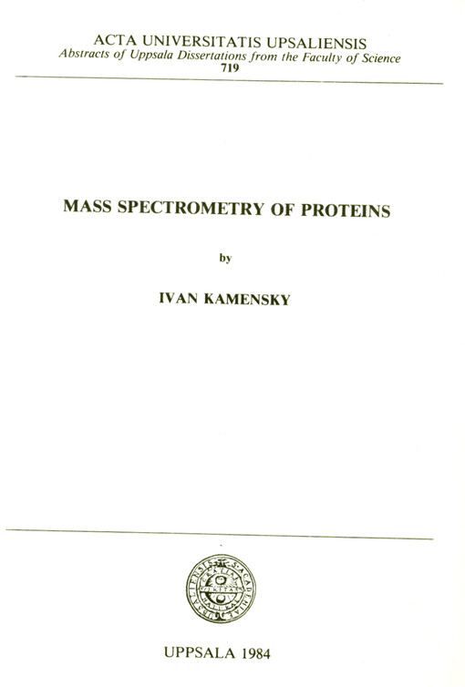 Mass spectrometry of proteins