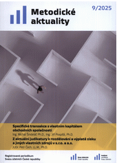 Specifické transakce s vlastním kapitálem obchodních společností  (odkaz v elektronickém katalogu)