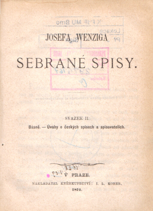 Josefa Wenziga Sebrané spisy. Svazek II.