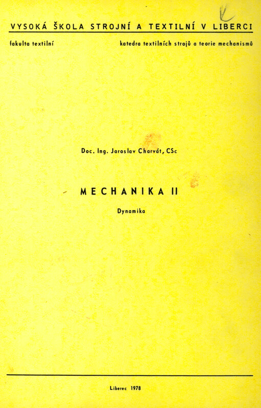 Mechanika II : dynamika