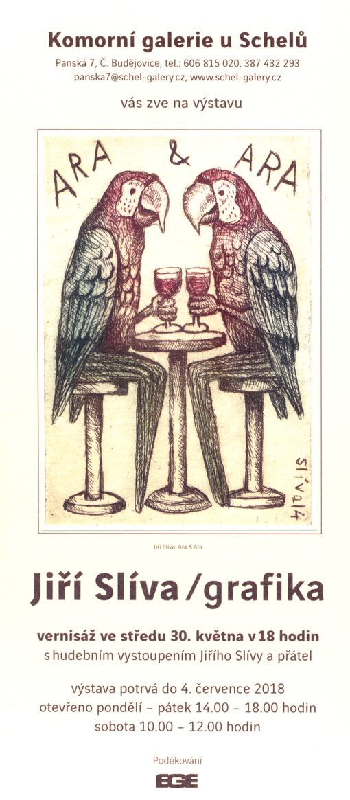 Komorní galerie u Schelů ... vás zve na výstavu Jiří Slíva : grafika ...