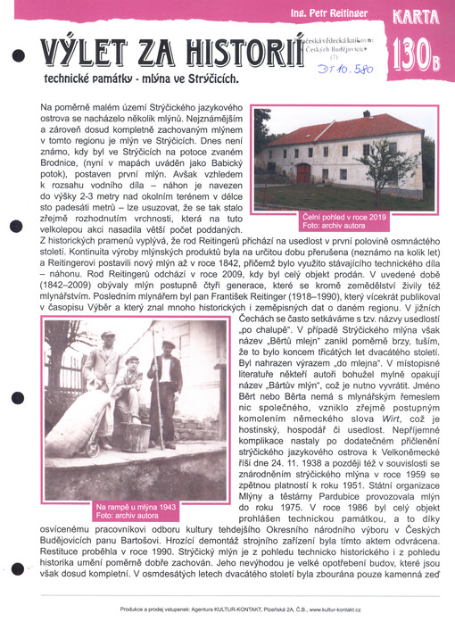 Výlet za historií technické památky - mlýna ve Strýčicích