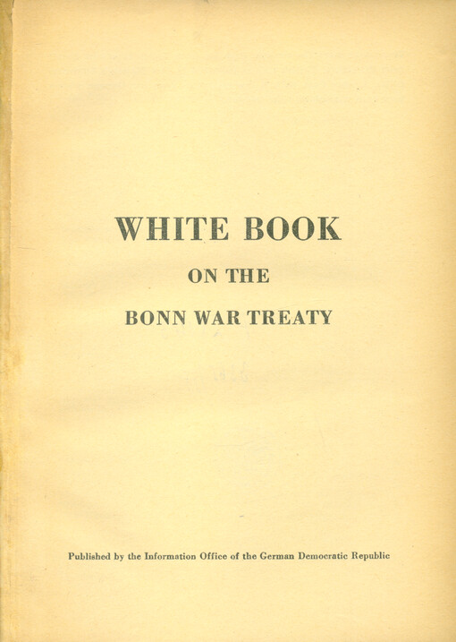 White book on the Bonn war treaty