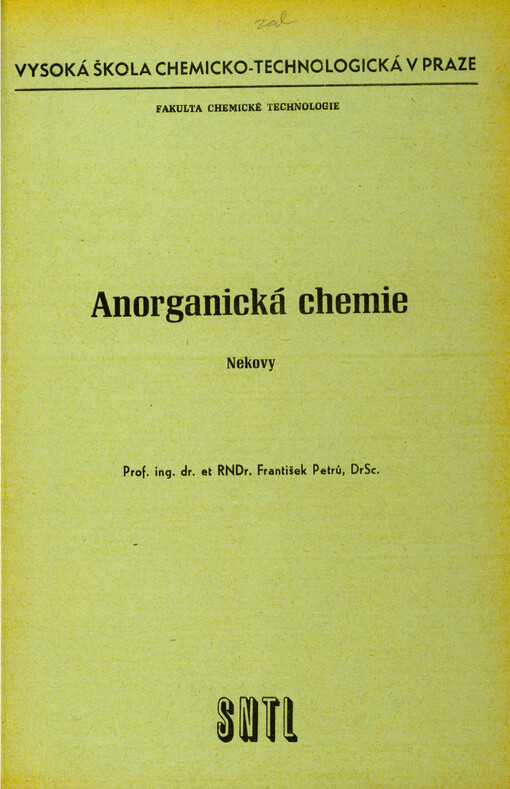 Anorganická chemie. Nekovy