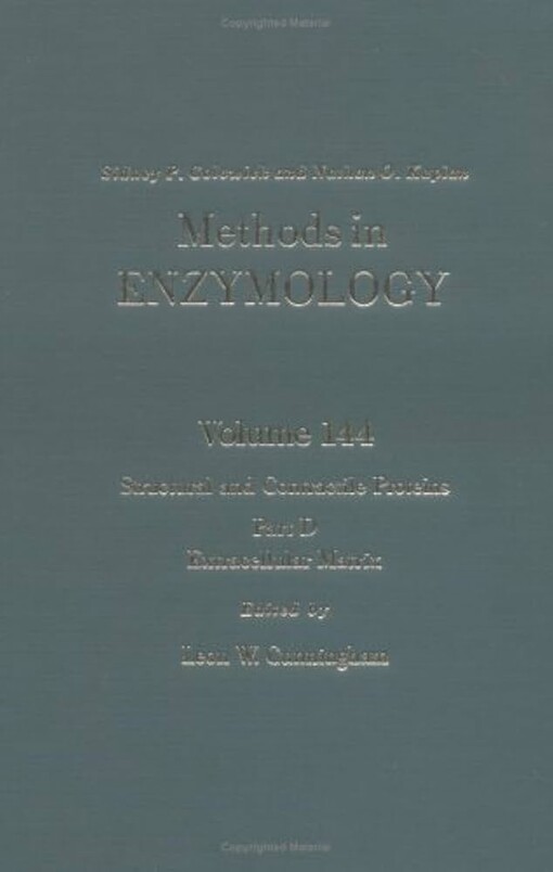 Methods in Enzymology, Volume 144: Structural and Contractile Proteins, Part D: Extracellular Matrix