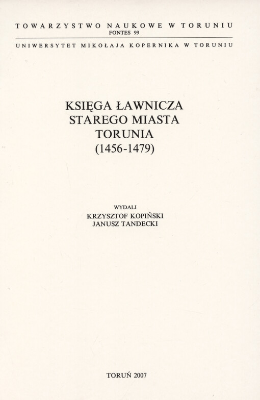 Księga ławnicza starego miasta Torunia (1456-1479)