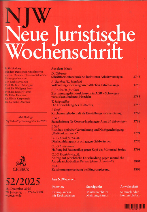 Neue juristische Wochenschrift