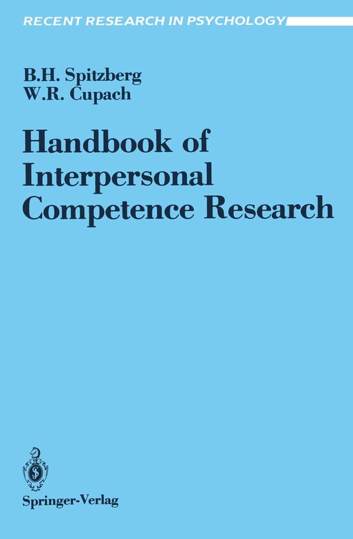 Handbook of interpersonal competence research