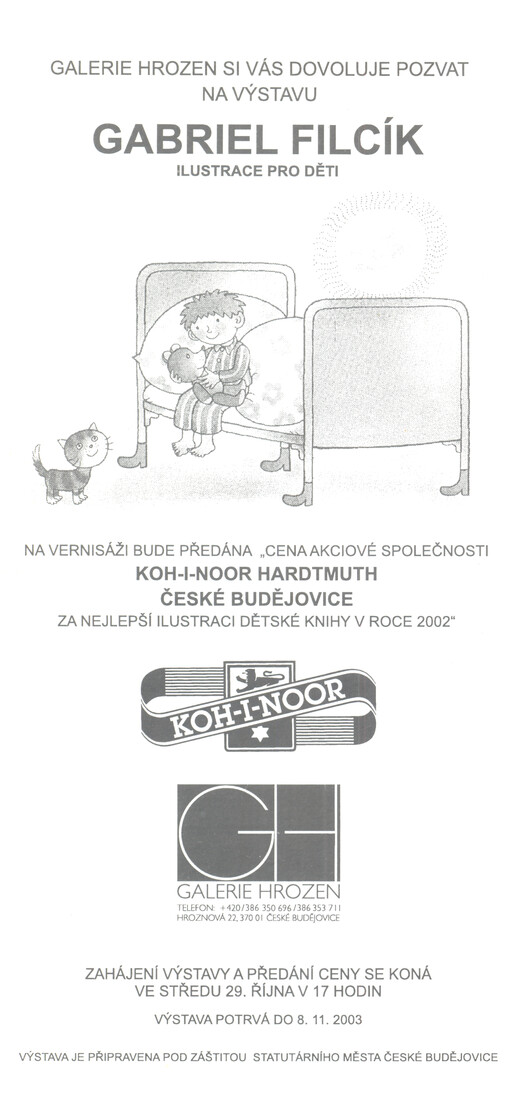 Galerie Hrozen si Vás dovoluje pozvat na výstavu Gabriel Filcík : ilustrace pro děti