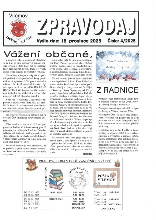 Zpravodaj : Vilémov