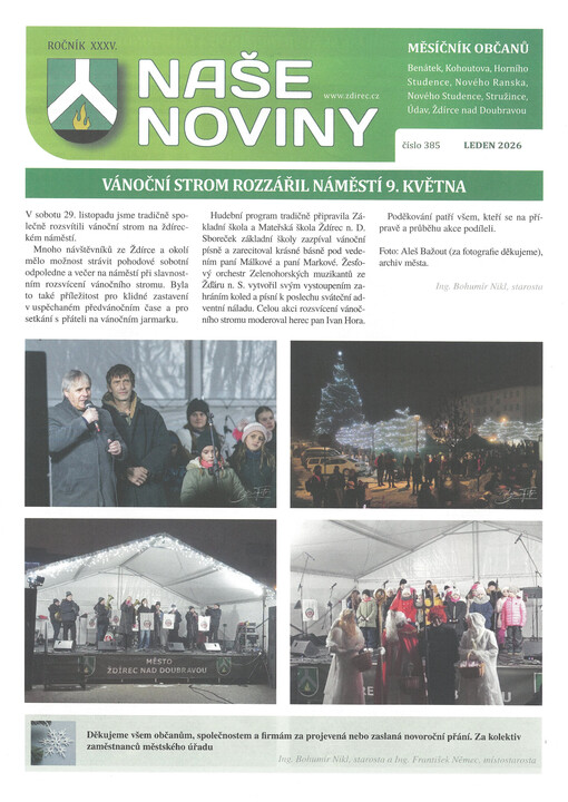 Naše noviny : měsíčník občanů Ždírce nad Doubravou