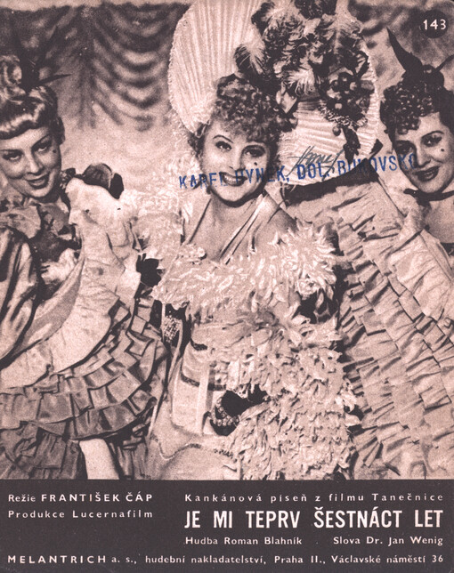 Je mi teprv šestnáct let : kankánová píseň