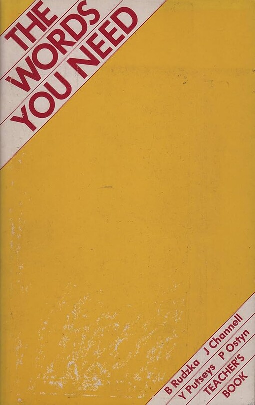 The Words You Need: Teacher's Book