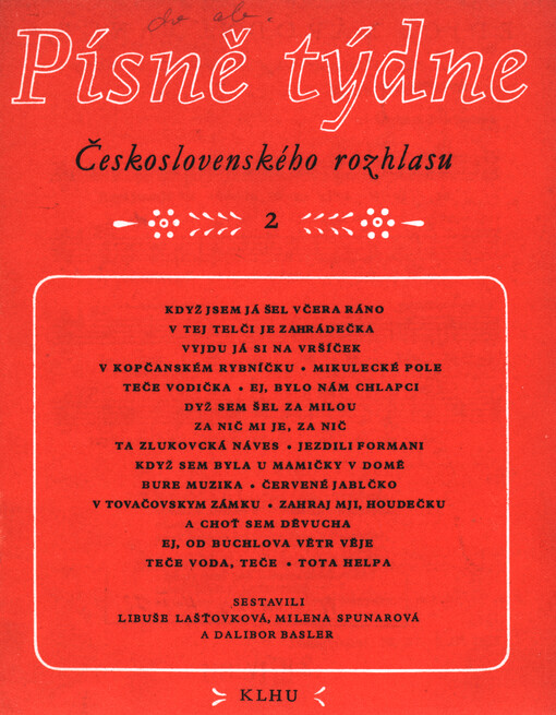 Písně týdne Československého rozhlasu. 2