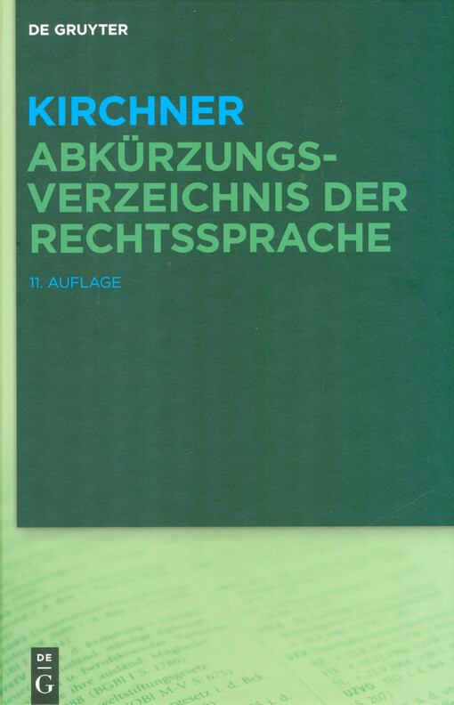 Kirchner Abkürzungsverzeichnis der Rechtssprache