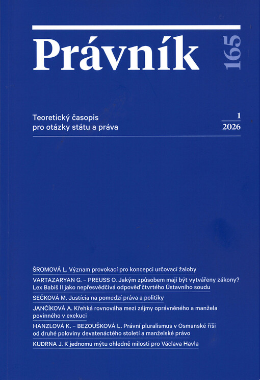 Právník : teoretický časopis pro otázky státu a práva