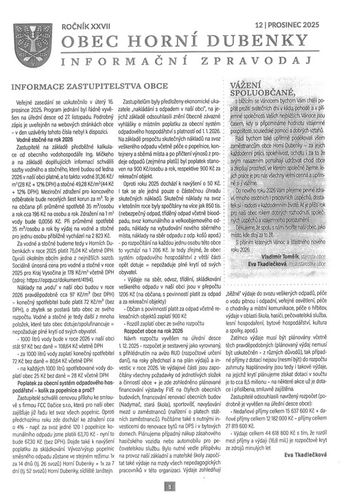 Informační zpravodaj obce