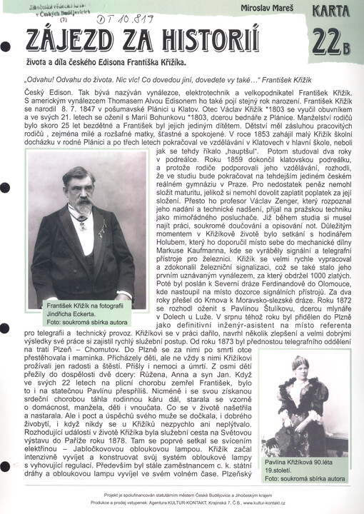 Zájezd za historií života a díla českého Edisona Františka Křižíka