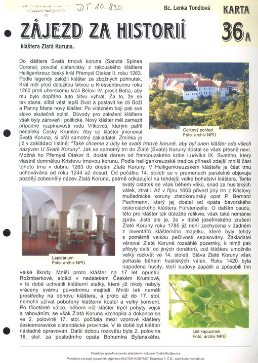 Zájezd za historií kláštera Zlatá Koruna