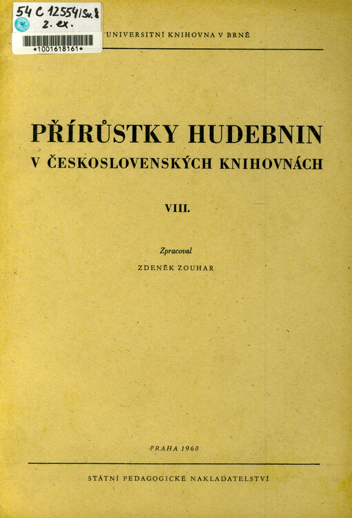 Přírůstky hudebnin v československých knihovnách
