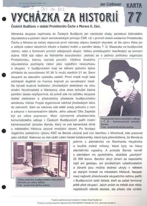 Vycházka za historií Českých Budějovic v období protektorátu Čechy a Morava. II. část