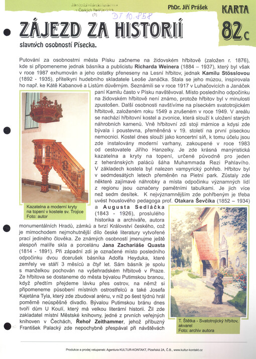 Zájezd za historií slavných osobností Písecka