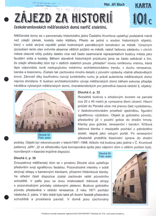 Zájezd za historií českokrumlovských měšťanských domů napříč staletími