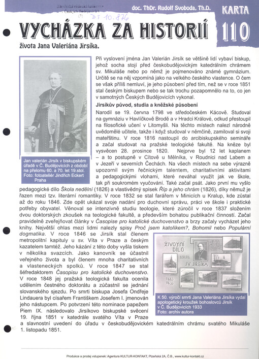Vycházka za historií života Jana Valeriána Jirsíka