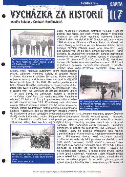 Vycházka za historií ledního hokeje v Českých Budějovicích