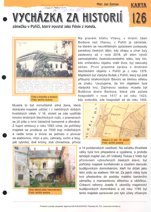 Vycházka za historií zámečku v Poříčí, který povstal jako Fénix z popela