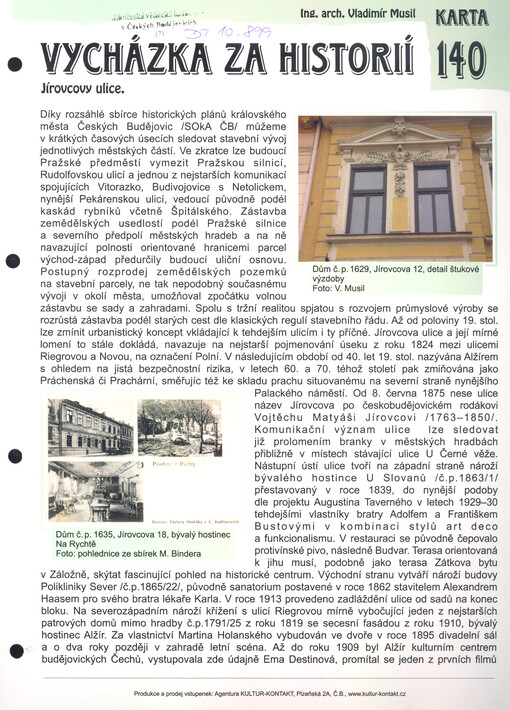 Vycházka za historií Jírovcovy ulice